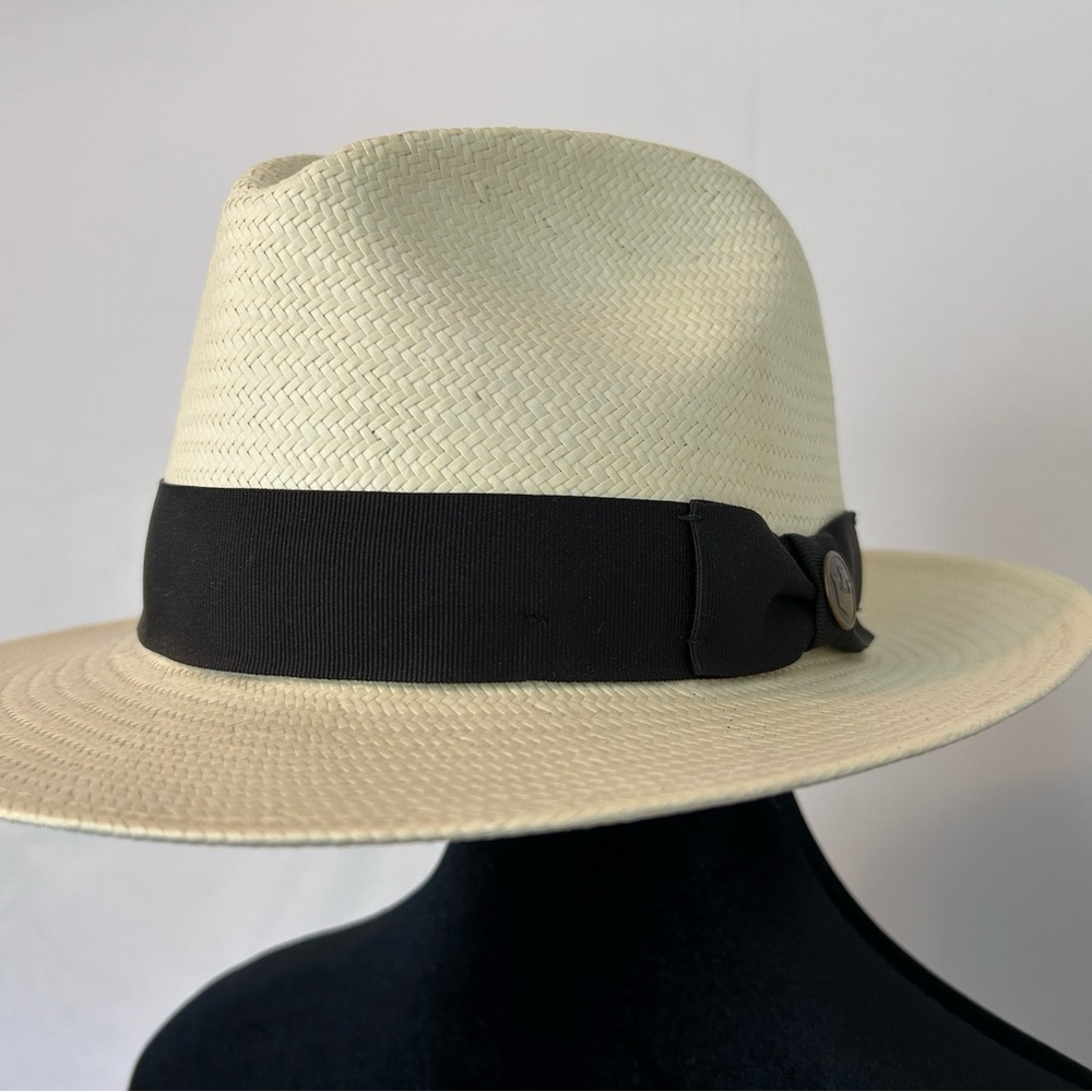 Goorin Bros Cream Straw Fedora with Black Band